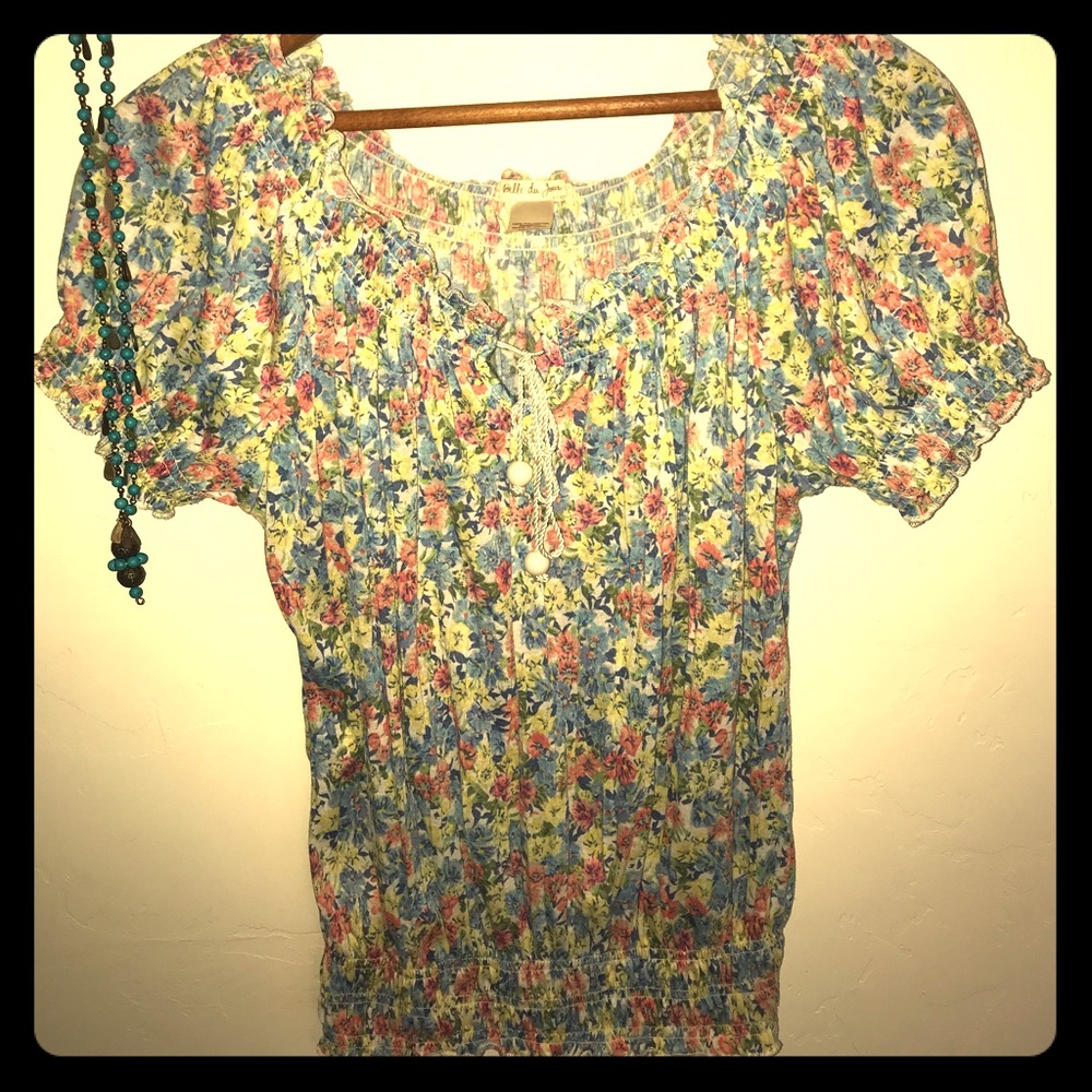 Garden gal peasant top